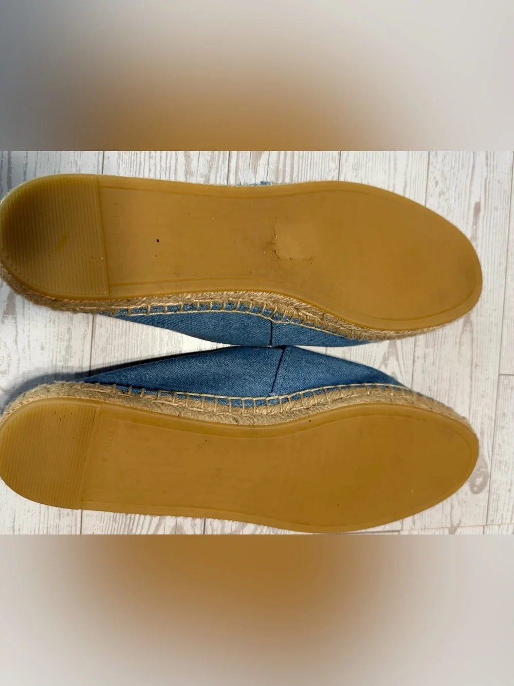 Tory Burch Denim Blue Logo Espadrille Flats